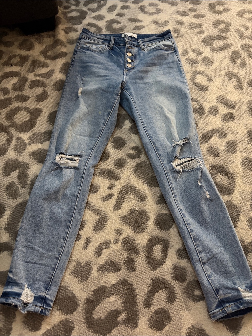 VERVET BY FLYING MONKEY Light Blue Distressed Skinny Jeans